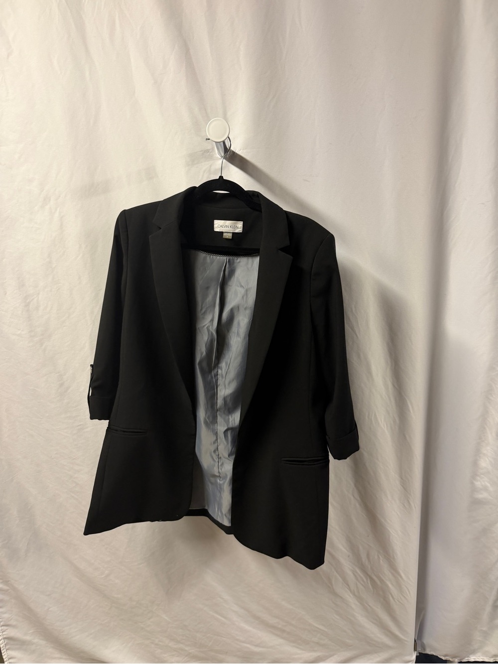 Calvin Klein Black Women's Blazer with Grey Lining